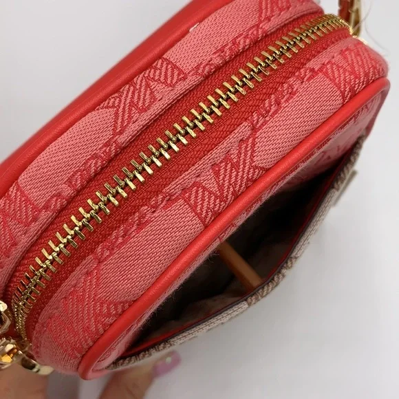 Michael Kors Sloan Editor Small Phone Logo Jacquard Crossbody Grapefruit Multi - Picture 11 of 16